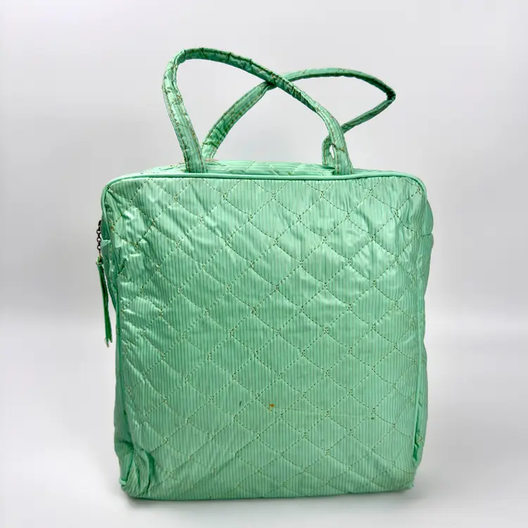 Vintage Light Green Kleinert's Vanity Accessory Travel Bag with Handles