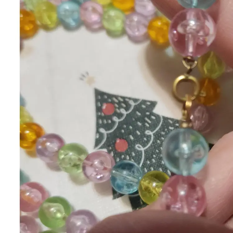 Vintage Acrylic Lucite Plastic Long Colorful Beaded Beads Necklace 27 Inches Retro Mod