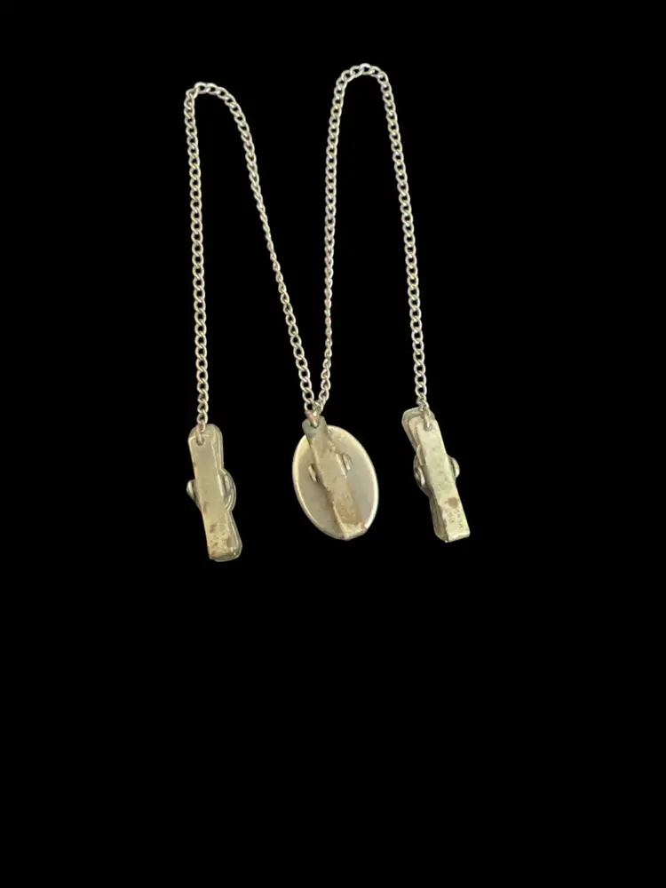 Edwardian Filigree Silver Tone Sweater Lingerie Clip Necklace #of-c