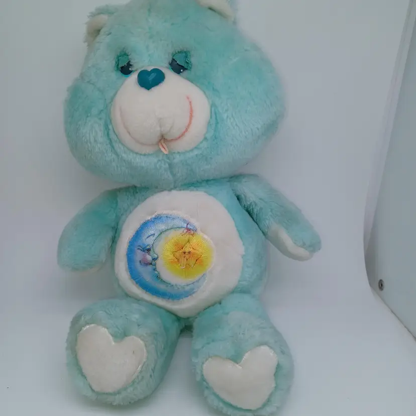Vintage Care Bears 13” Bedtime Bear Plush Sleepy Mint Green 1980s Kenner 1983