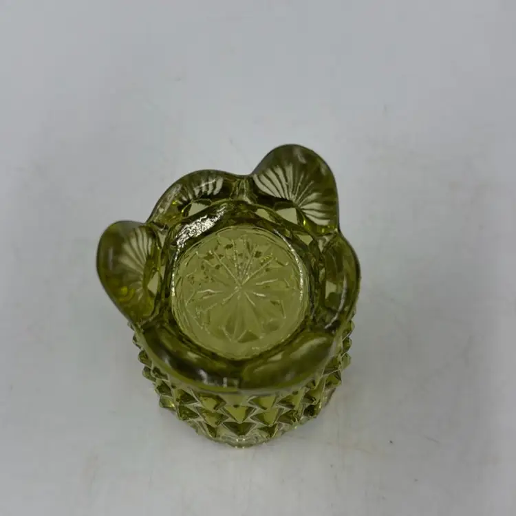 Vintage Fenton Colonial Green Hobnail Toothpick Or Votive Holder