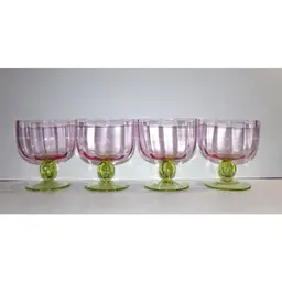 Vintage Set of 4, Studio Nova Watermelon Floradora Goblets, Fruit, Dessert Bowls