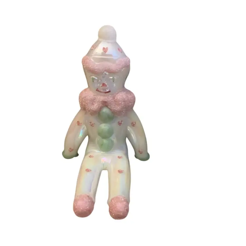 Fenton Hand Painted Signed Glass Clown 3 X 3 1/2 X 5 1/2 Inches