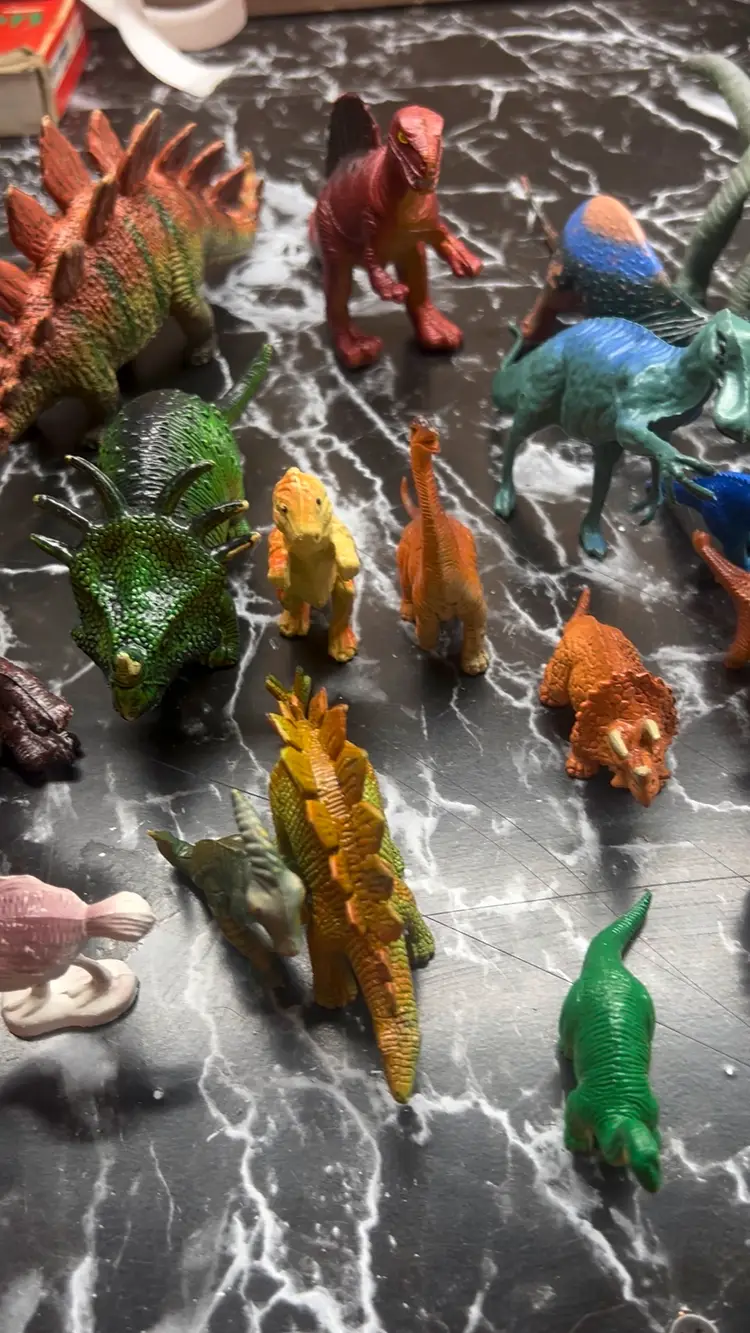 Dinosaur Lot Of Smaller Rubber And Plastic Dinos 90’s-2000’s Made In China And Hong Kong