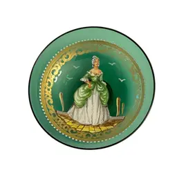 Vintage Salviati & C Murano Hand Painted Venetian Glass Trinket Dish/Bowl 4”x 1 1/2”