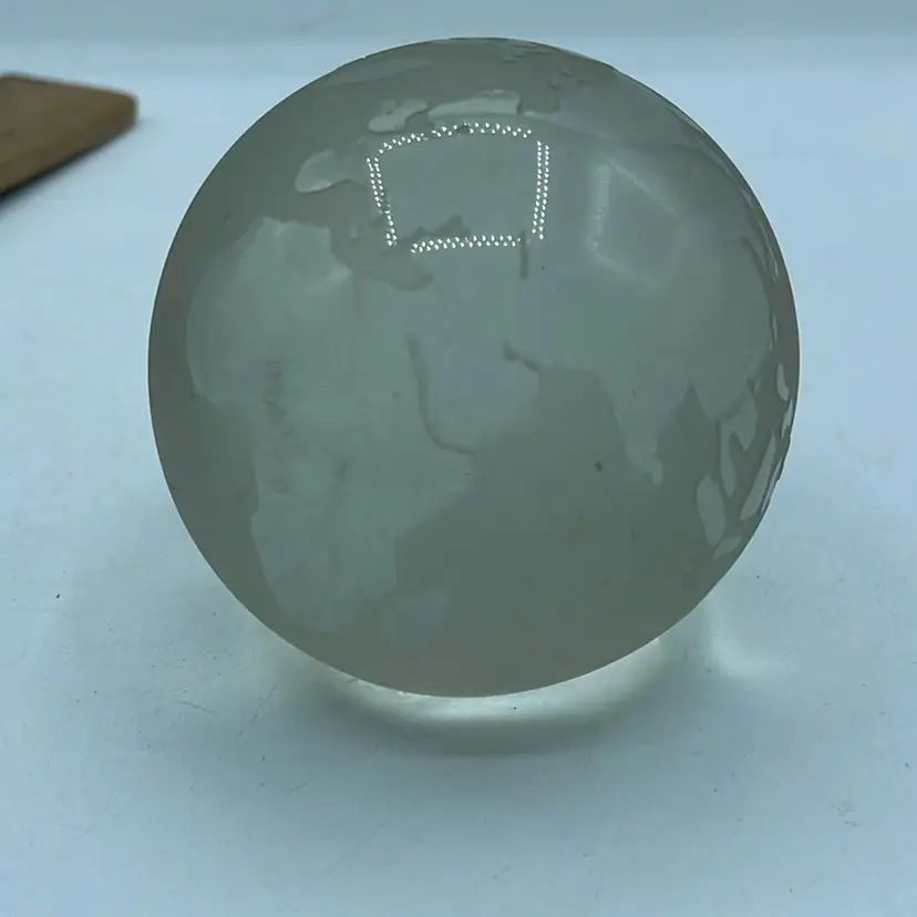 Frosted Globe Paperweight 3”x 3.5@