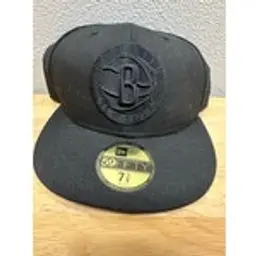 Brooklyn Nets New Era Black on Black Fitted Hat