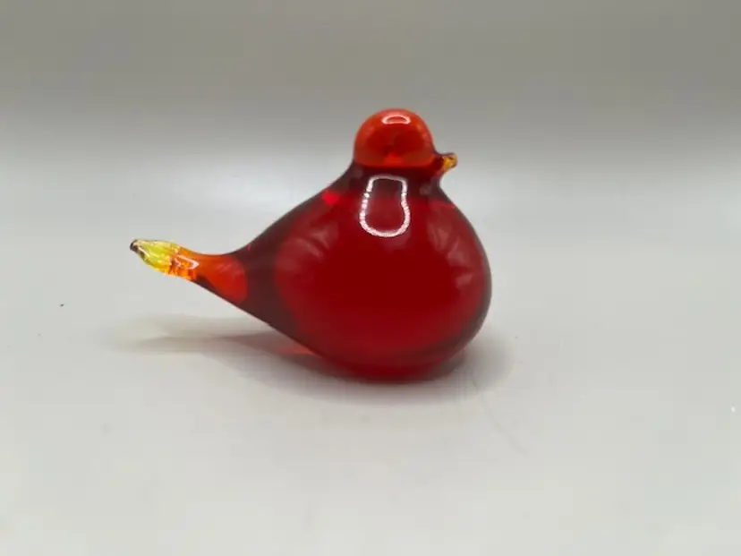 Vintage Handblown Glass Red Bird (Lovely Cadmium Glow)