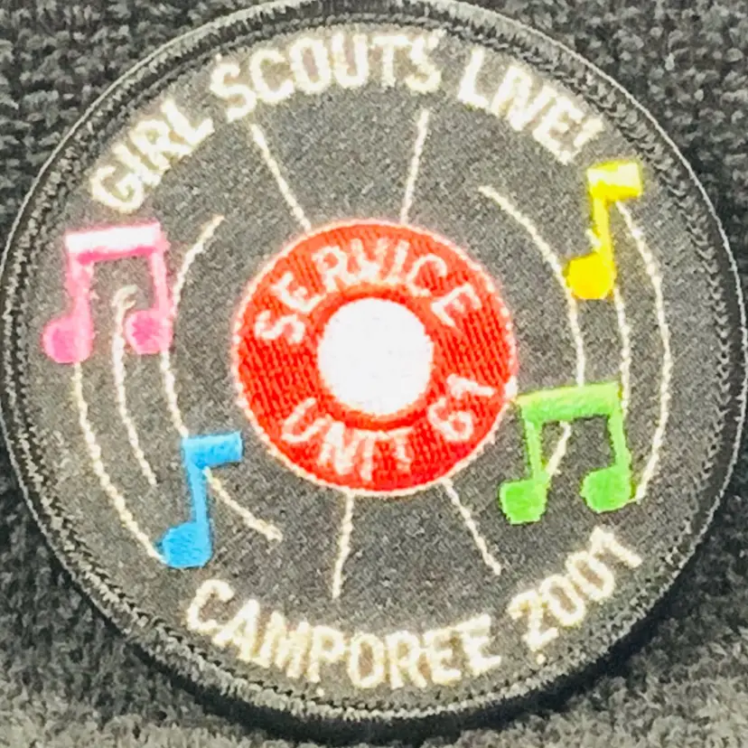 Vintage Scouting Fun Patch: Girl Scouts Live! Camporee 2001