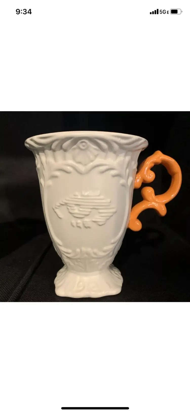 Set of 2 SELETTII-WARE SELAB mugs Made in Italy fine porcelain baroque cups