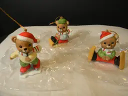 Christmas Tree Ornaments by Homco Set of 3