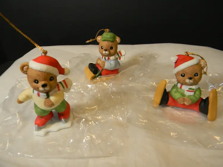 Christmas Tree Ornaments by Homco Set of 3