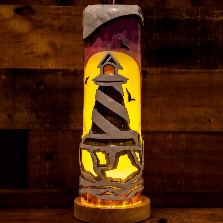 GLOW CANDLE: TP-6003-LIGHTHOUSE MOON