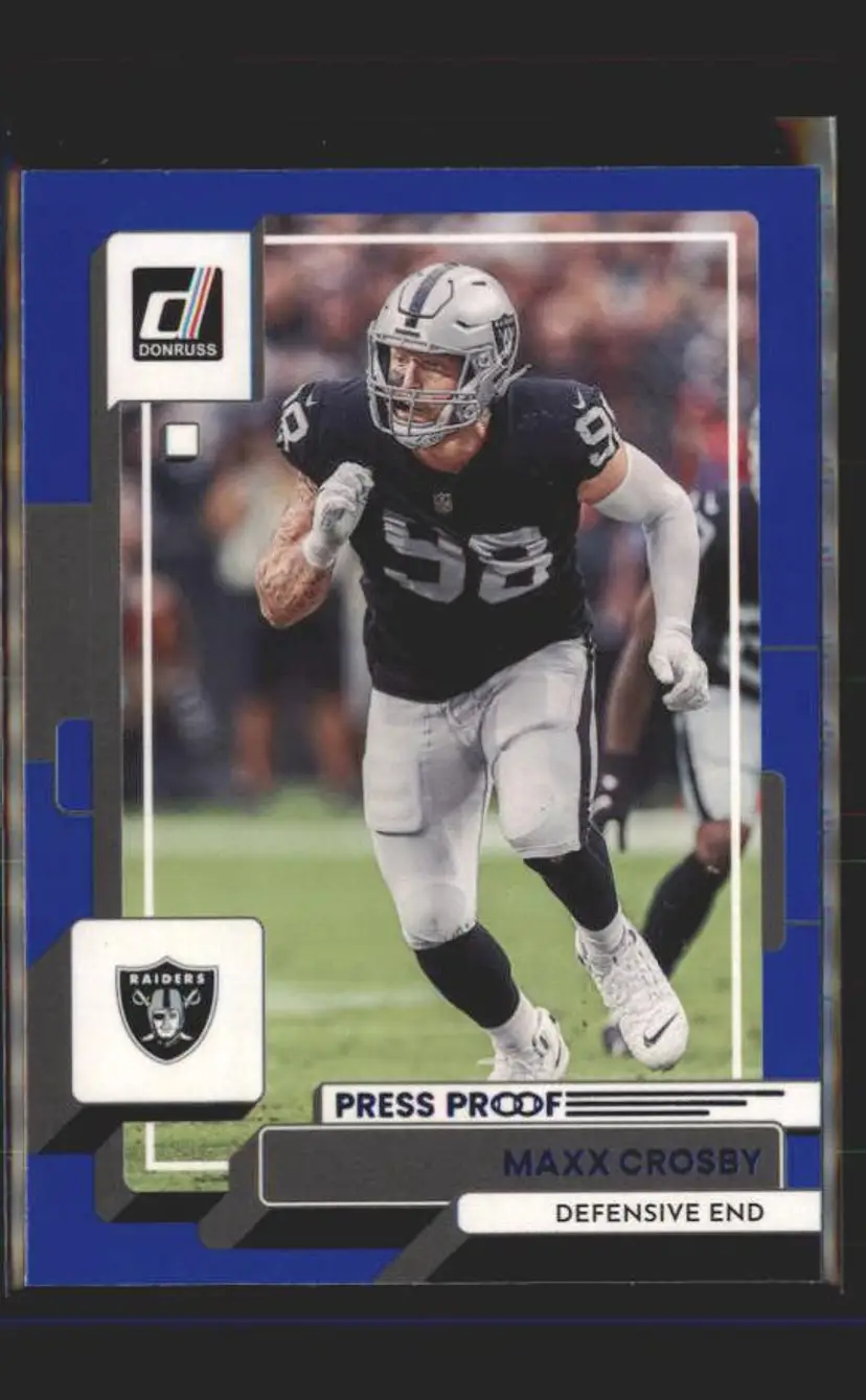 2022 Donruss #287 Maxx Crosby Blue Press Proof - (139) - Las Vegas Raiders