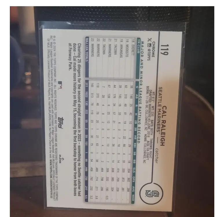 2024 Topps Chrome Logofractor CAL RALEIGH #119