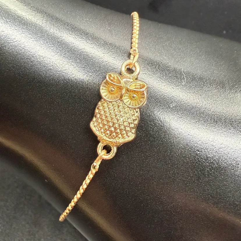 Goldtone Owl Adjustable Bracelet