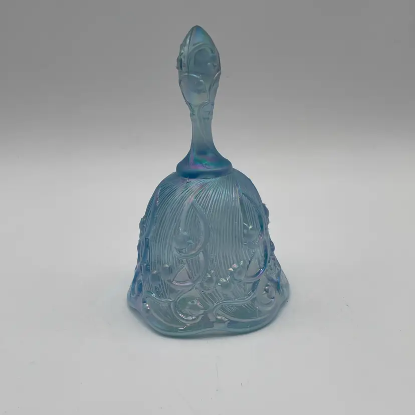 Fenton Lily Of The Valley Blue Opalescent Art Glass Bell