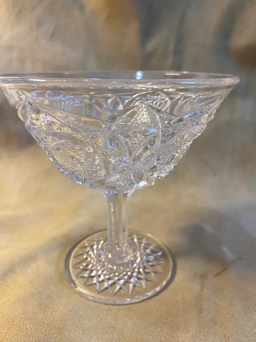 Vintage Clear EAPG glass compote/ candy dish