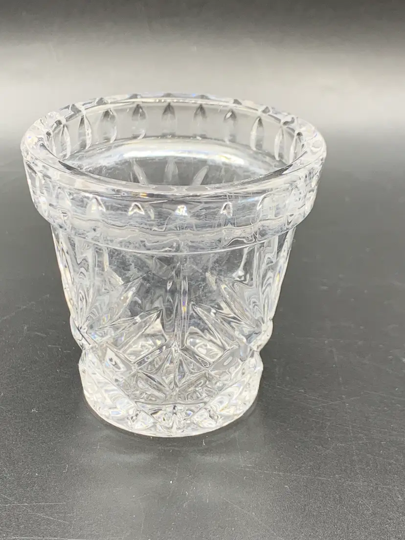 #6- Vintage Princess House Lead Crystal Flower Pot 2.9” Germany