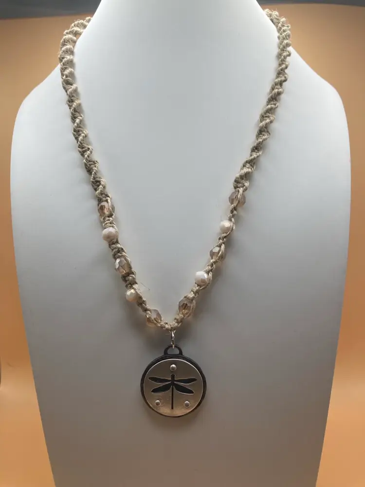 Metal Dragonfly Hemp Necklace