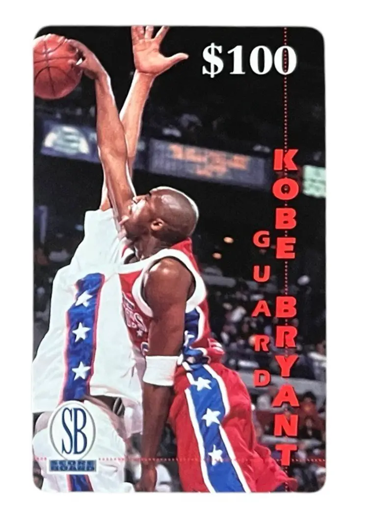 1996 Score Board 100$ Phone Card #9 Kobe Bryant RC Rookie Lakers Lower Merion