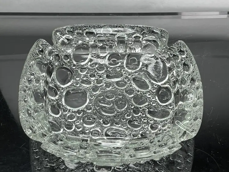 Vintage Libbey Glass Ashtray Clear Pebble