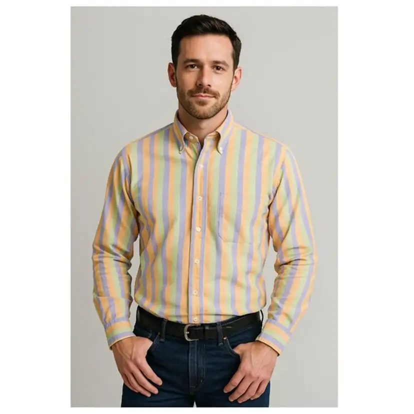 Troy Shirt Makers Guild Men's Long Sleeve Oxford Shirt Made In US Glens Falls NY