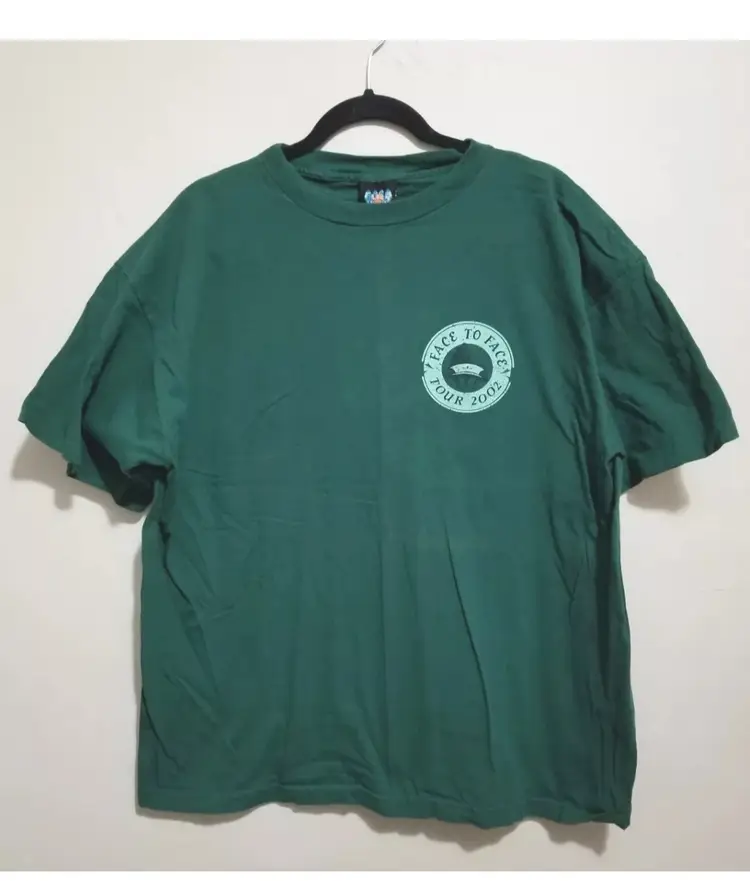 Vintage Elton John Billy Joel Face To Face Tour 2002 Green T Shirt XL