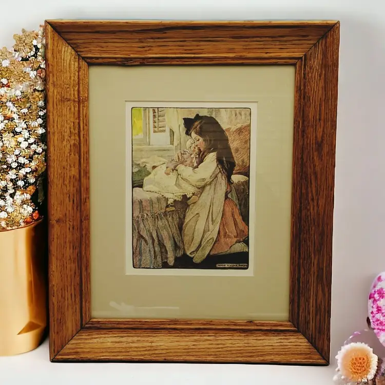 Jessie Willcox Smith Girl With Her Doll Print Professionally Framed And Matted