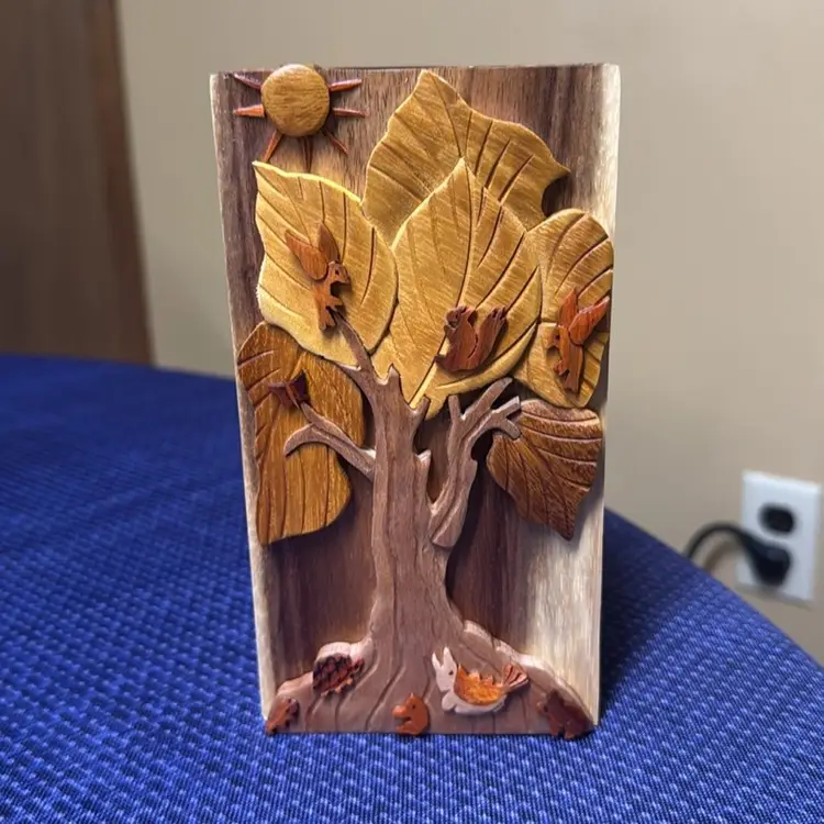 Carver Dan's Tree Of Life Puzzle Box 6.75” by 3.5” by 2” New in Box