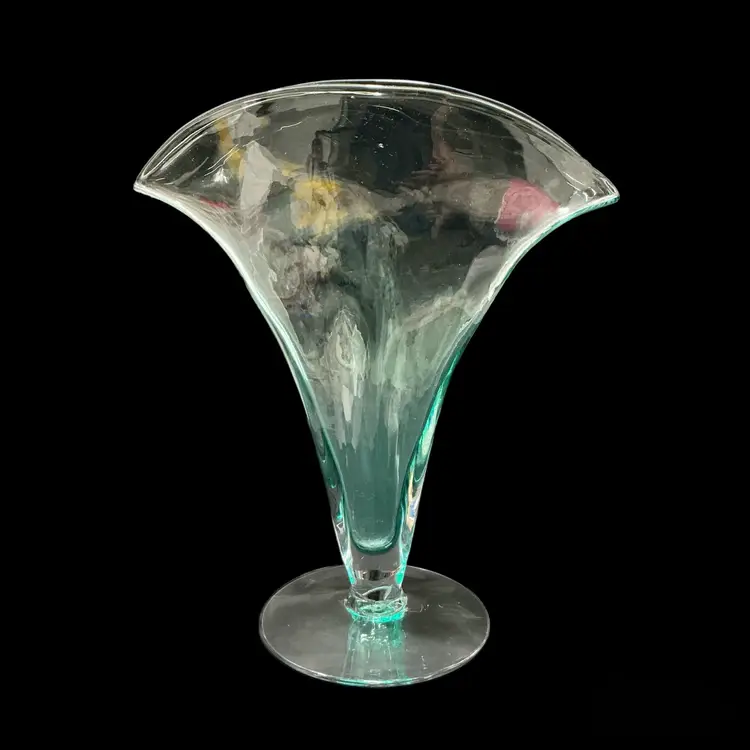 Vintage Blenko #872 Fan Vase – MCM Seafoam Art Glass