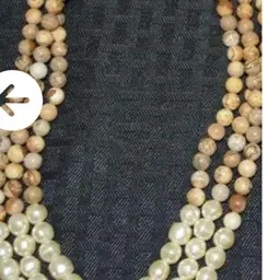 Triple Strand Coldwater Creek Earth Bead & Faux Pearl