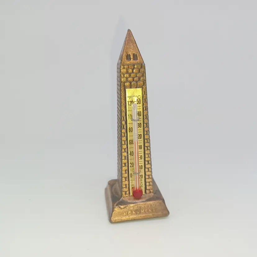 Vintage Copper Colored Washington Monument Souvenir Thermometer