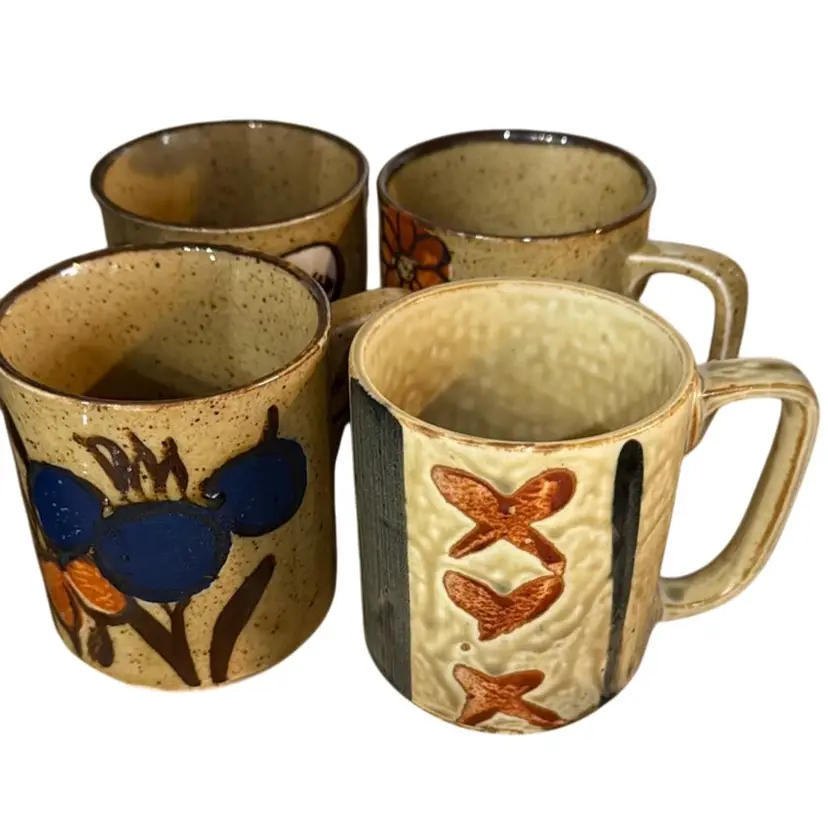 Vintage Otagiri coffee mug, set of four