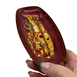 Fused Glass Enamel w/ Millefiori Trinket Dish | 5.75”