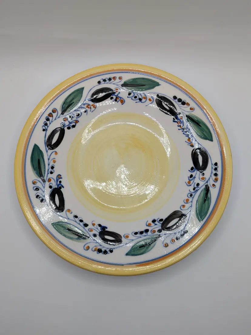 6.5" Small Italian Pottery Signed Olives