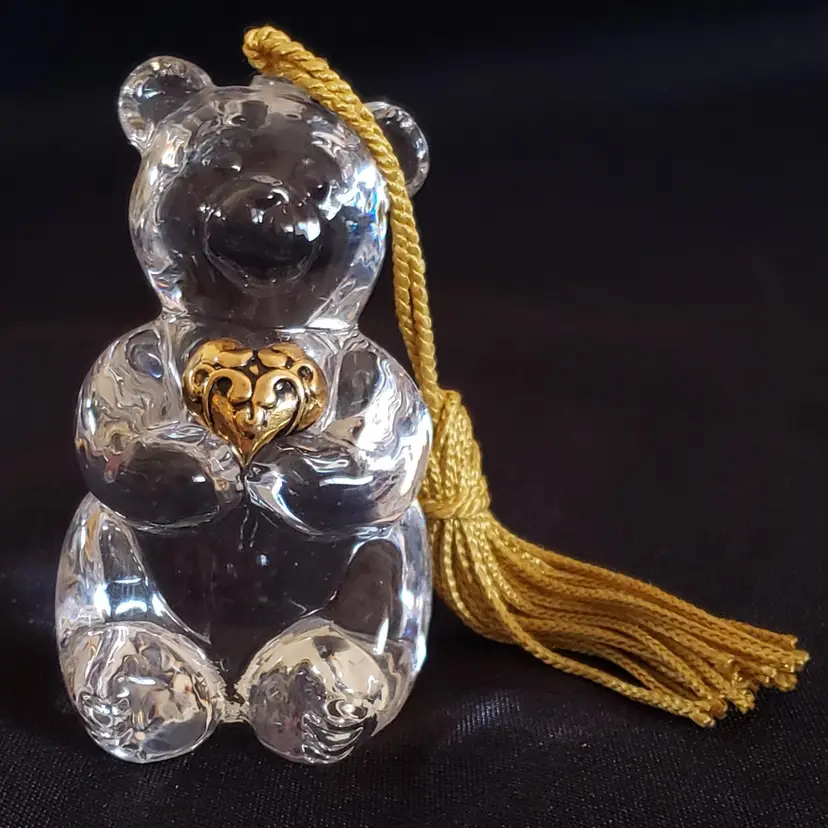 Gorham "Christmas Teddy"  Ornament Full Lead Crystal Made in Germany 2½" Tall