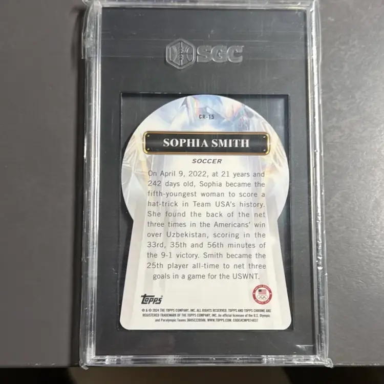 Sophia Smith 2024 Topps Chrome Olympics - Chasing The Rings - SGC 9.5 - Women’s Soccer - USWNT