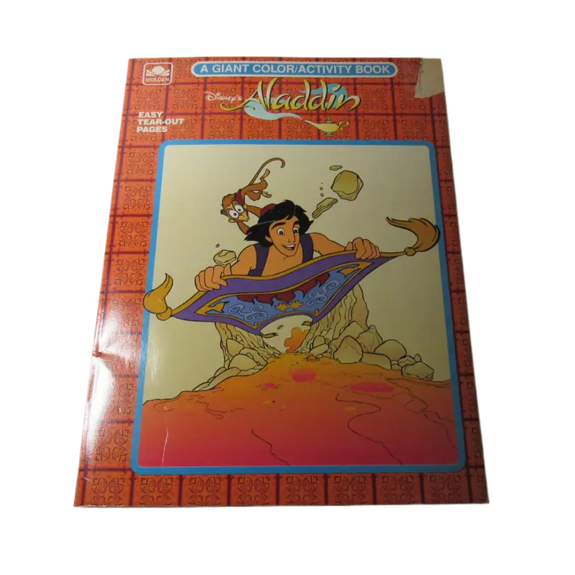 Vintage New 1992 Disney's Aladdin Giant Coloring & Activity Book