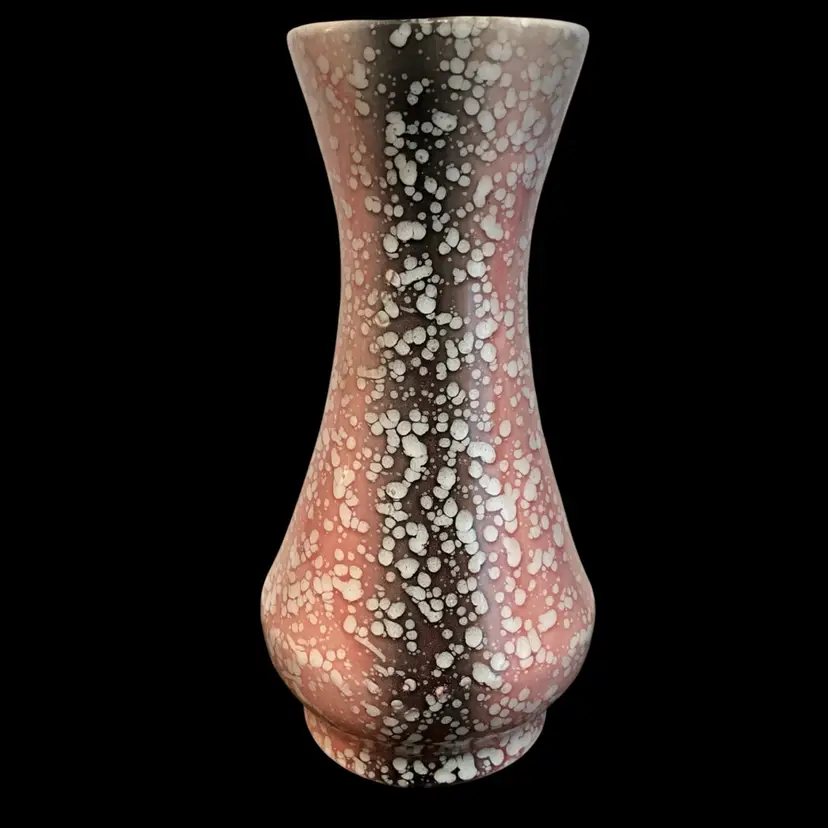 Vintage Royal Copley MCM Pink Toned Speckled Vase 1950s Atomic Decor ~ EUC