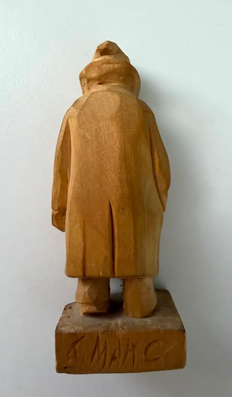 Interesting Carved Wood Sculpture - Signed
