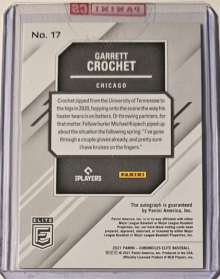 2021 Panini Chronicles Elite Auto Garrett Crochet
