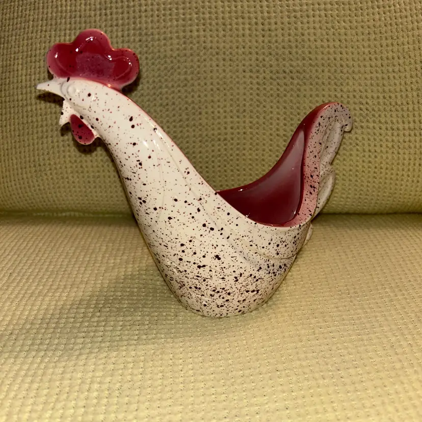 Vintage MCM Royal Copley Ceramic Rooster Splatter Ware Planter