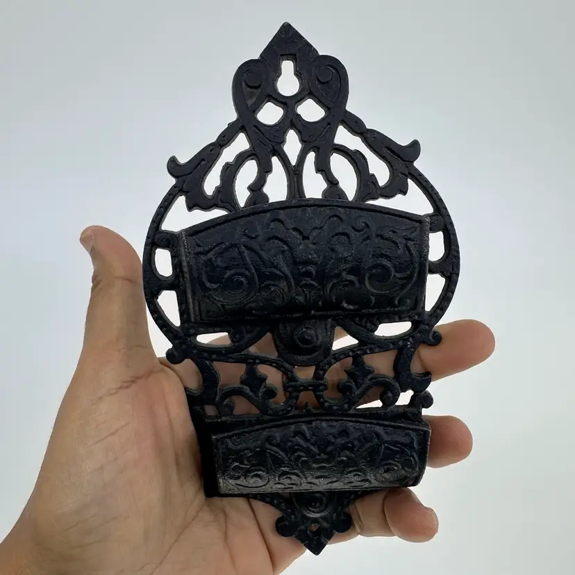 Vintage Iron Art Cast Iron Wall Hanging Match Holder