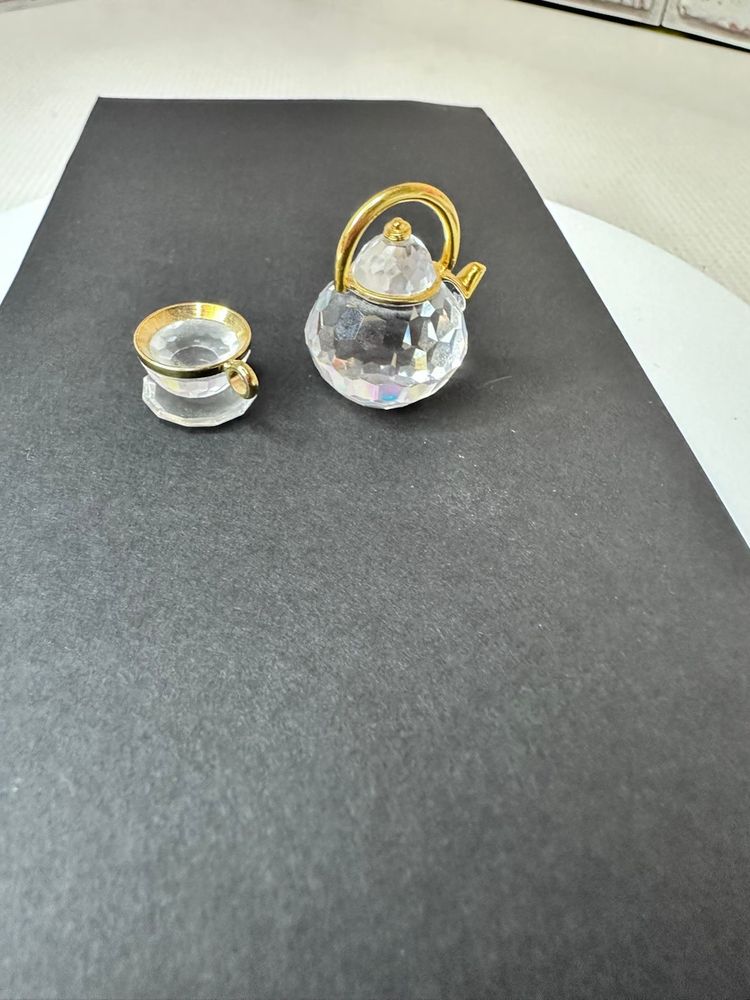 Swarovski Figurine Crystal Tea Set Miniature