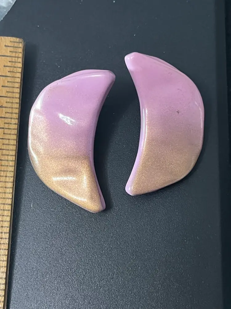 Unique Large Purple Moon Earrings