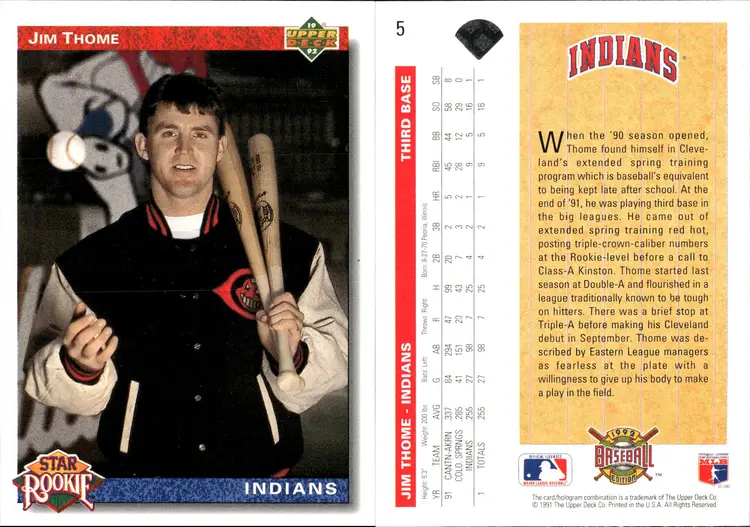 Jim Thome Rookie Lot of 15 Baseball Cards Cleveland Indians  CC10