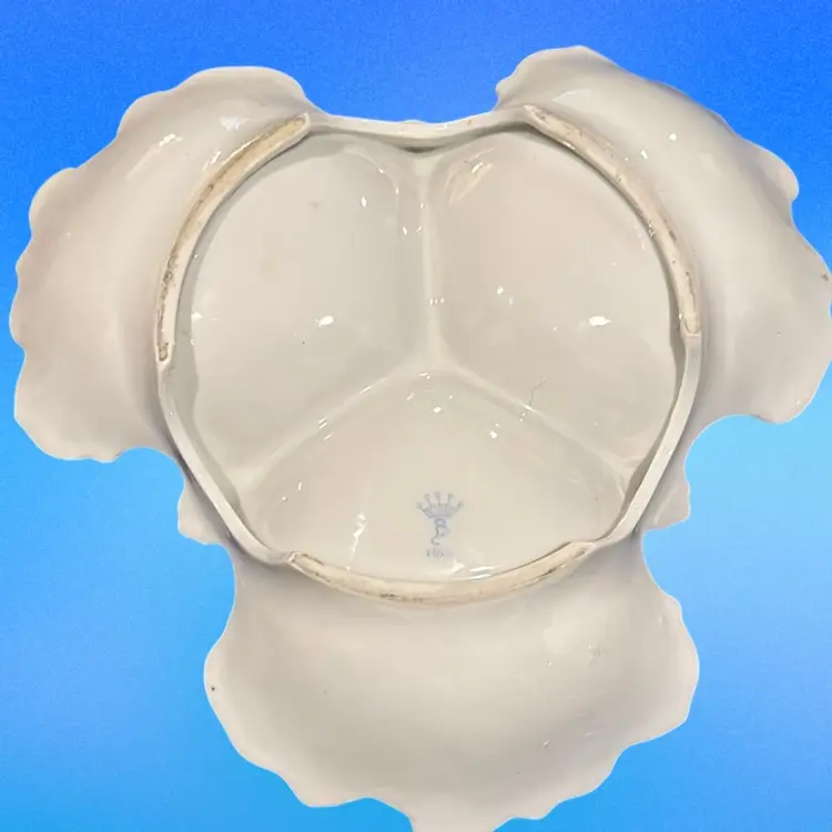 Vintage Beckwith Rose Porcelain  3 Section Condiment Serving Dish