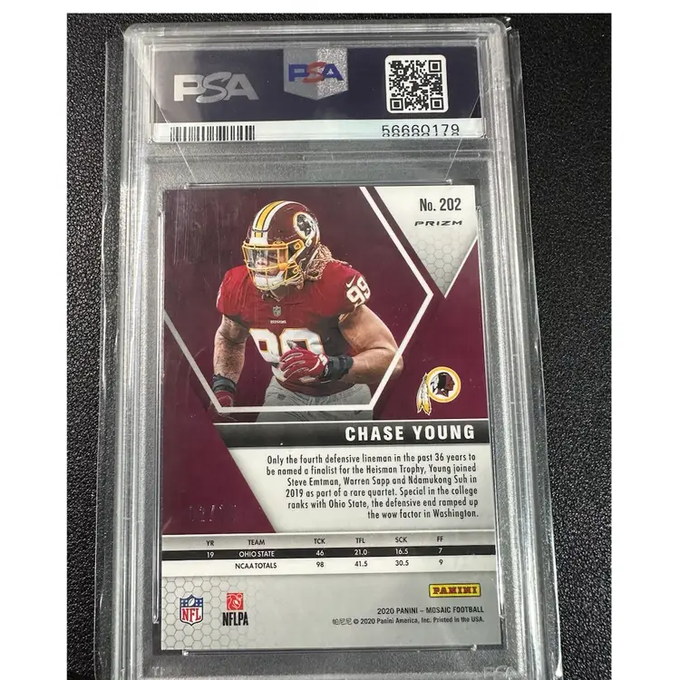 2020 Panini Mosaic Chase Young Blue Fluorescent /15