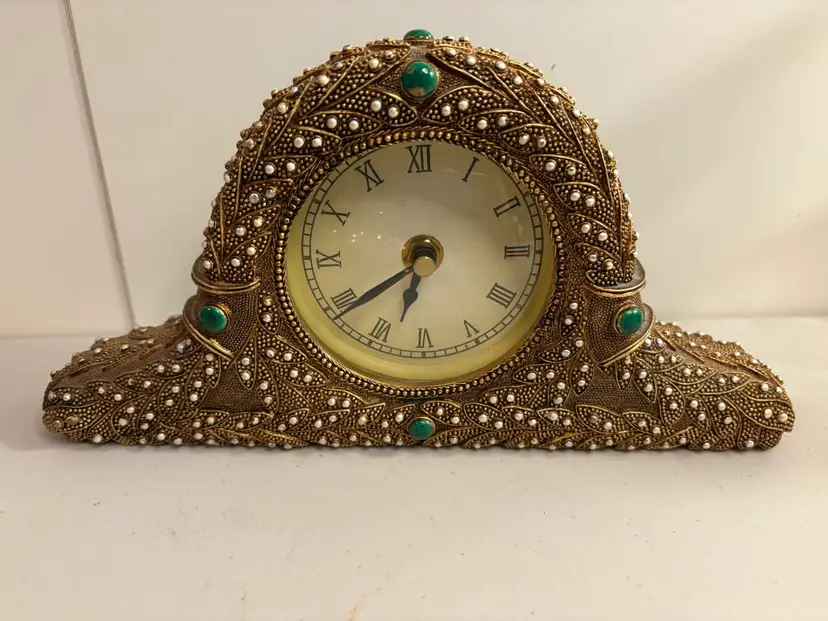 Queen’s Chamber Enameled and Bejeweled Mantel Clock
